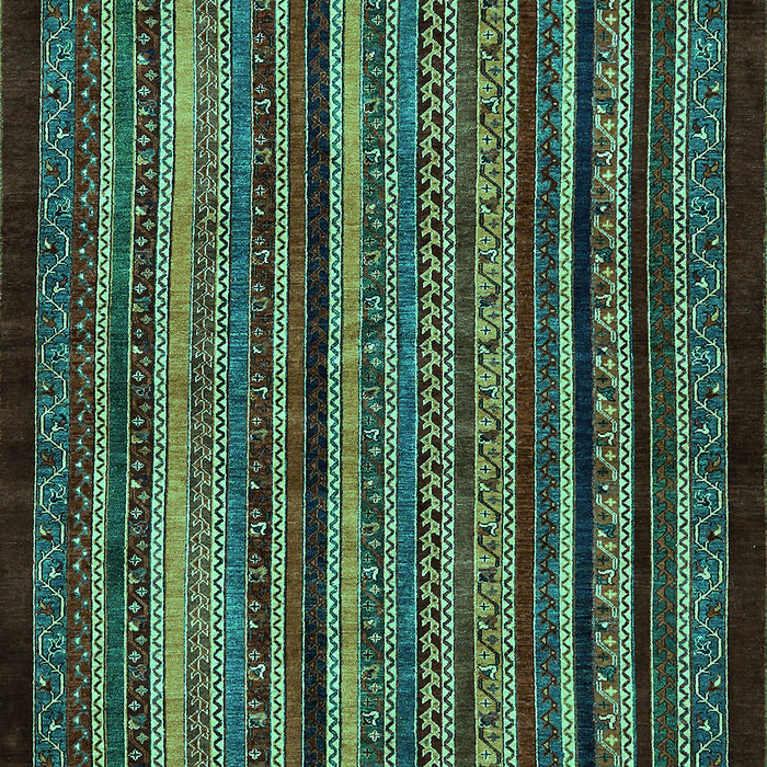 Machine Washable Abstract Turquoise Modern Area Rugs, wshabs641turq