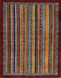 Machine Washable Abstract Dark Almond Brown Rug, wshabs641