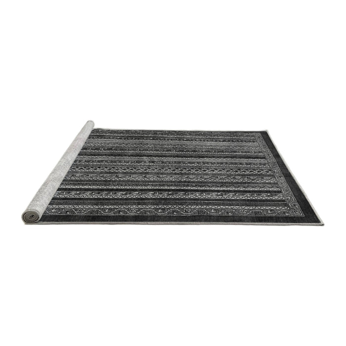 Sideview of Machine Washable Abstract Gray Modern Rug, wshabs641gry