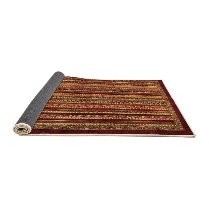 Sideview of Abstract Orange Modern Rug, abs641org