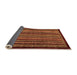 Sideview of Abstract Orange Modern Rug, abs641org