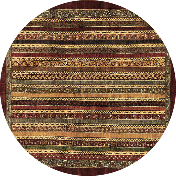 Round Abstract Brown Modern Rug, abs641brn