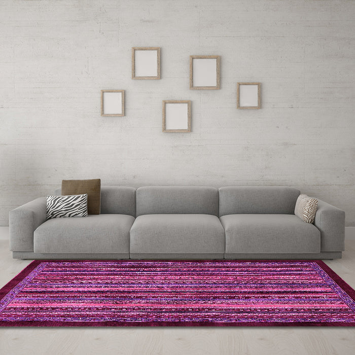 Machine Washable Abstract Pink Modern Rug in a Living Room, wshabs641pnk