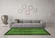 Machine Washable Abstract Green Modern Area Rugs in a Living Room,, wshabs641grn