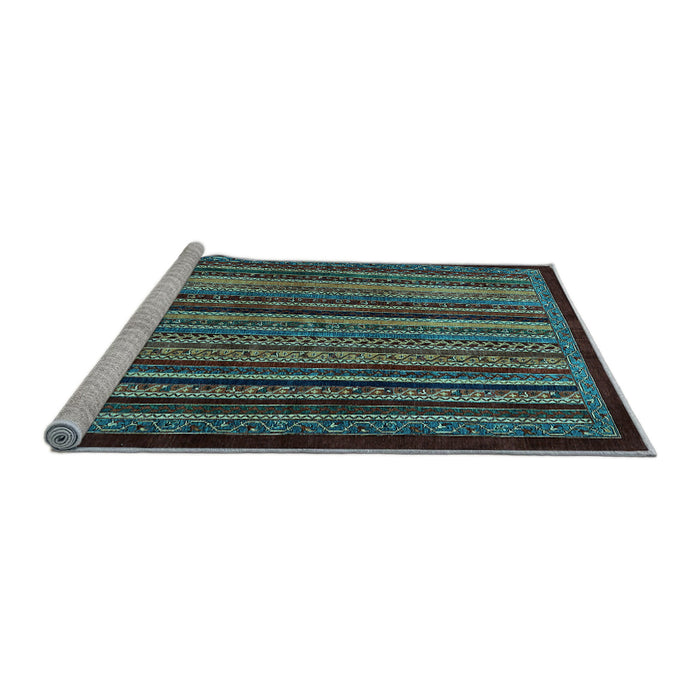 Sideview of Machine Washable Abstract Light Blue Modern Rug, wshabs641lblu