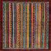 Square Abstract Dark Almond Brown Modern Rug, abs641