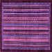 Square Machine Washable Abstract Purple Modern Area Rugs, wshabs641pur