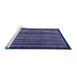 Sideview of Machine Washable Abstract Blue Modern Rug, wshabs641blu