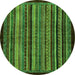 Round Machine Washable Abstract Green Modern Area Rugs, wshabs641grn