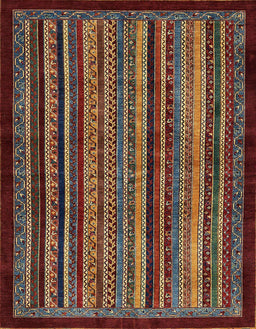 Abstract Dark Almond Brown Modern Rug, abs641