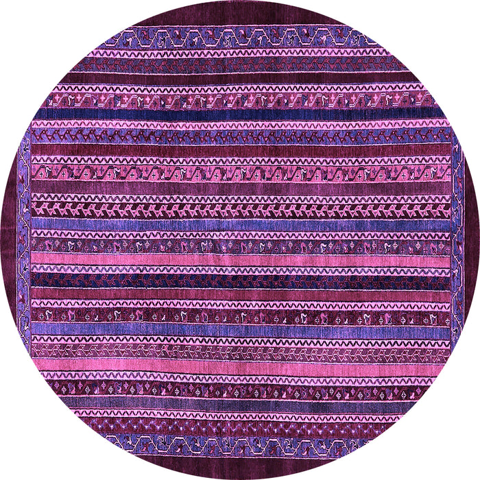 Round Abstract Purple Modern Rug, abs641pur