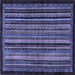 Square Abstract Blue Modern Rug, abs641blu