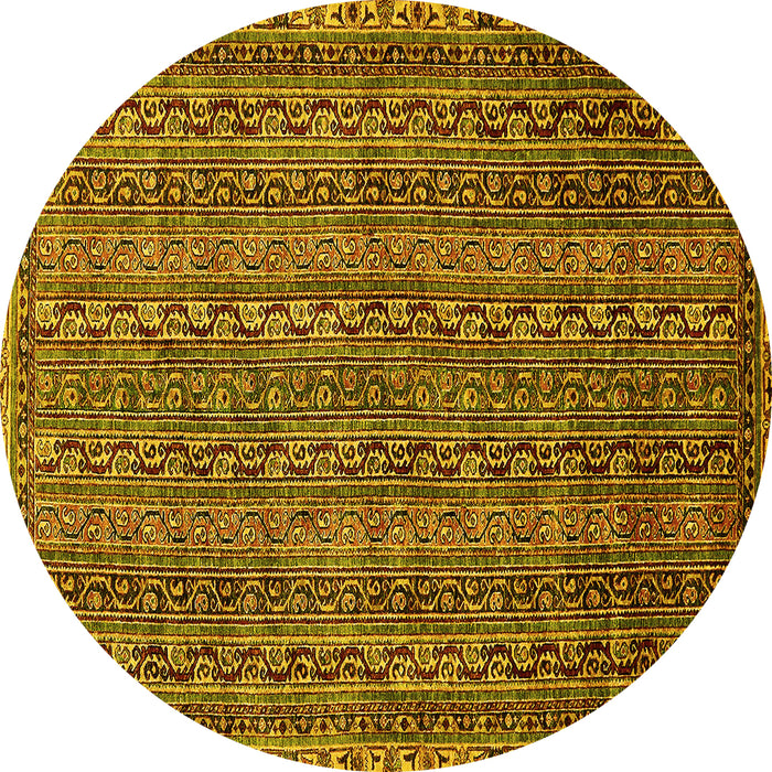 Round Oriental Yellow Modern Rug, abs642yw