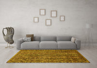 Machine Washable Oriental Yellow Modern Rug, wshabs642yw