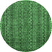 Round Oriental Emerald Green Modern Rug, abs642emgrn