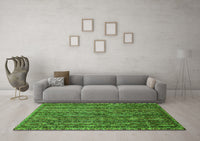 Machine Washable Oriental Green Modern Rug, wshabs642grn