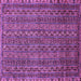 Square Machine Washable Oriental Purple Modern Area Rugs, wshabs642pur