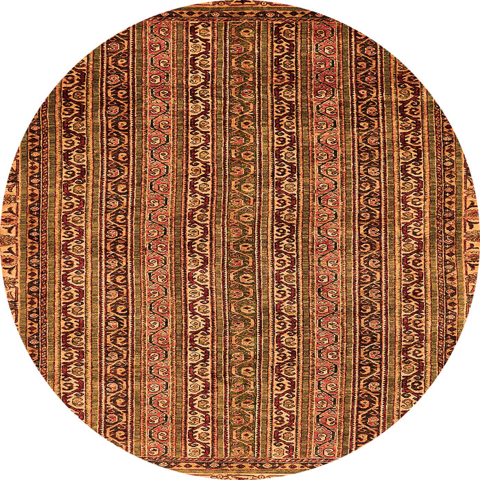 Round Oriental Orange Modern Rug, abs642org