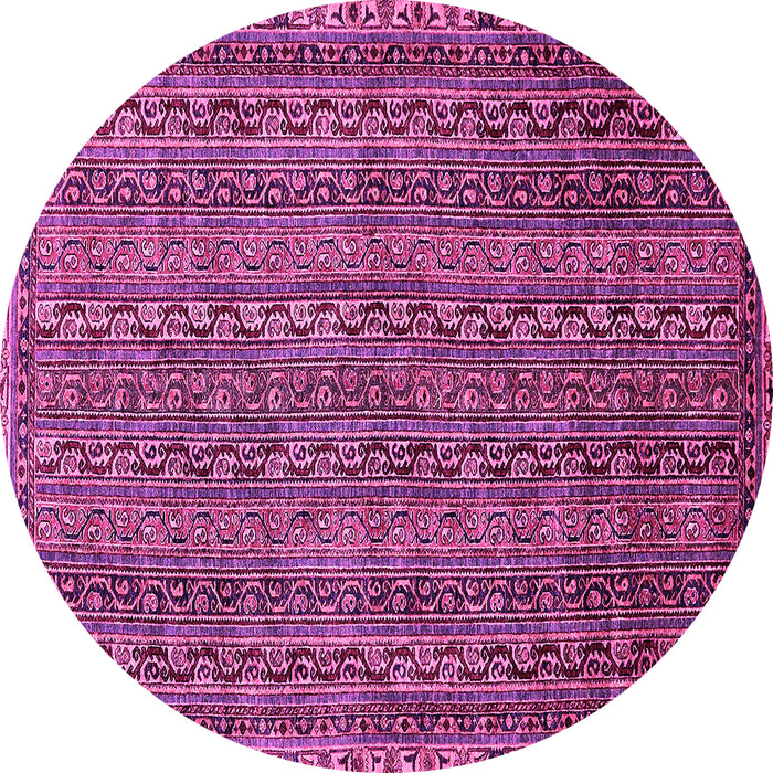 Round Oriental Pink Modern Rug, abs642pnk