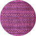 Round Oriental Pink Modern Rug, abs642pnk