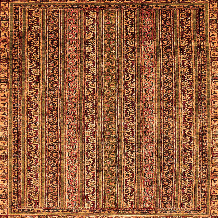 Square Machine Washable Oriental Orange Modern Area Rugs, wshabs642org