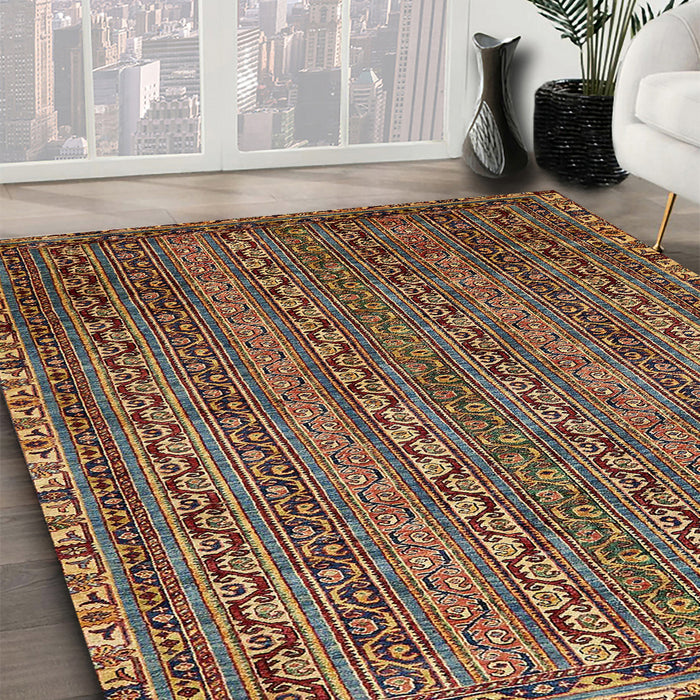 Abstract Red Oriental Rug in Family Room, abs642