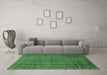 Machine Washable Oriental Emerald Green Modern Area Rugs in a Living Room,, wshabs642emgrn