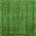 Square Oriental Green Modern Rug, abs642grn