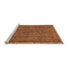 Sideview of Machine Washable Oriental Orange Modern Area Rugs, wshabs642org