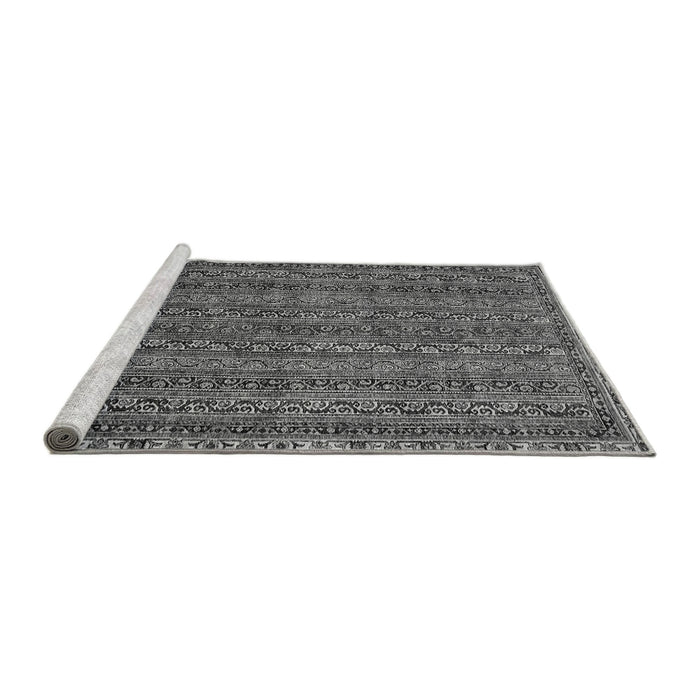 Sideview of Machine Washable Oriental Gray Modern Rug, wshabs642gry