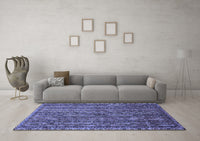 Machine Washable Oriental Blue Modern Rug, wshabs642blu