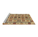 Sideview of Machine Washable Abstract Chrome Gold Yellow Rug, wshabs643