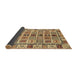 Sideview of Abstract Chrome Gold Yellow Oriental Rug, abs643