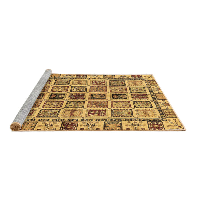 Sideview of Machine Washable Oriental Brown Modern Rug, wshabs643brn