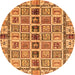 Round Oriental Orange Modern Rug, abs643org