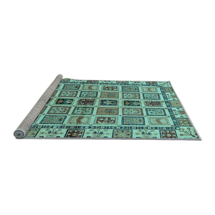 Sideview of Machine Washable Oriental Light Blue Modern Rug, wshabs643lblu