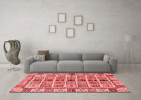 Machine Washable Oriental Red Modern Rug, wshabs643red