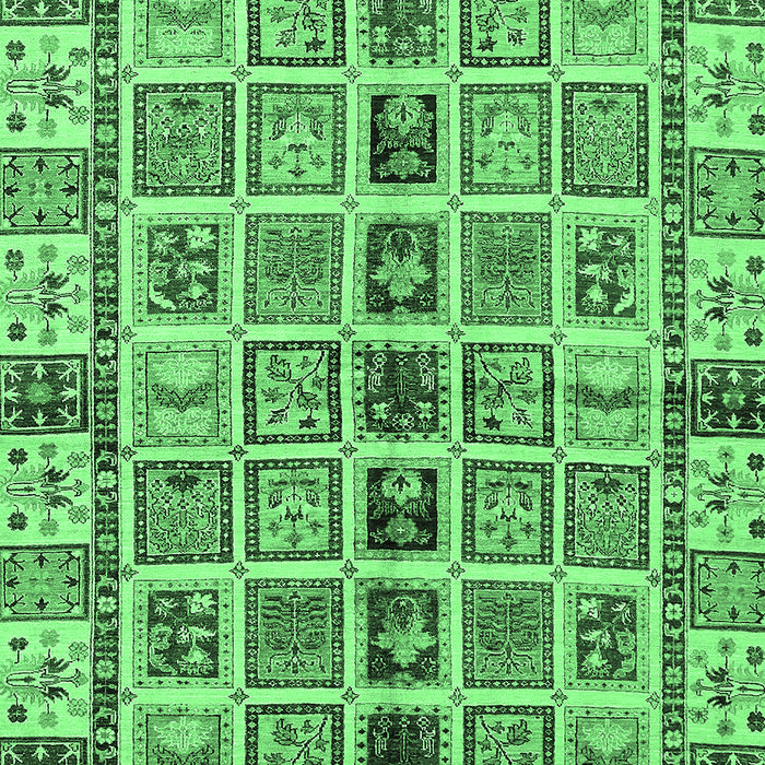 Machine Washable Oriental Emerald Green Modern Area Rugs, wshabs643emgrn