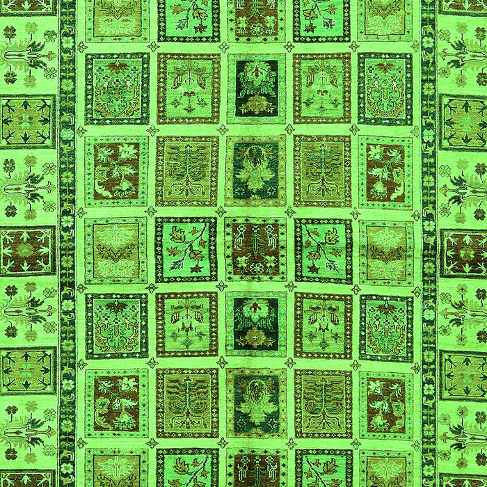 Machine Washable Oriental Green Modern Area Rugs, wshabs643grn