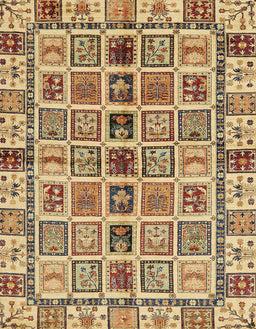 Abstract Chrome Gold Yellow Oriental Rug, abs643