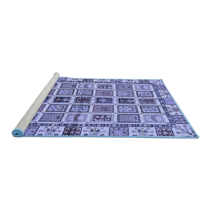 Sideview of Machine Washable Oriental Blue Modern Rug, wshabs643blu