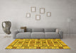 Machine Washable Oriental Yellow Modern Rug in a Living Room, wshabs643yw