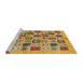 Sideview of Machine Washable Abstract Saffron Yellow Rug, wshabs644