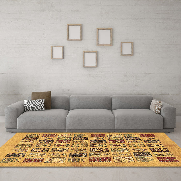 Machine Washable Oriental Brown Modern Rug in a Living Room,, wshabs644brn