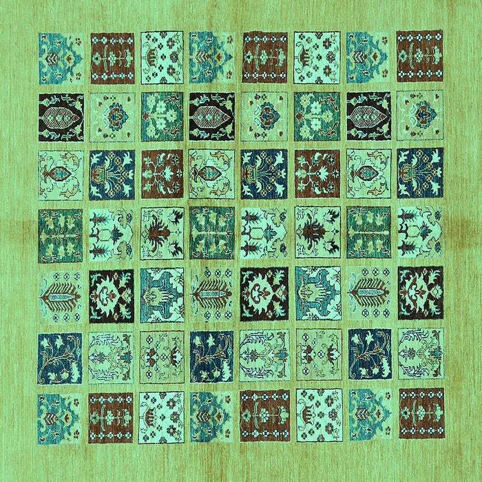 Square Oriental Turquoise Modern Rug, abs644turq