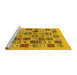 Sideview of Machine Washable Oriental Yellow Modern Rug, wshabs644yw