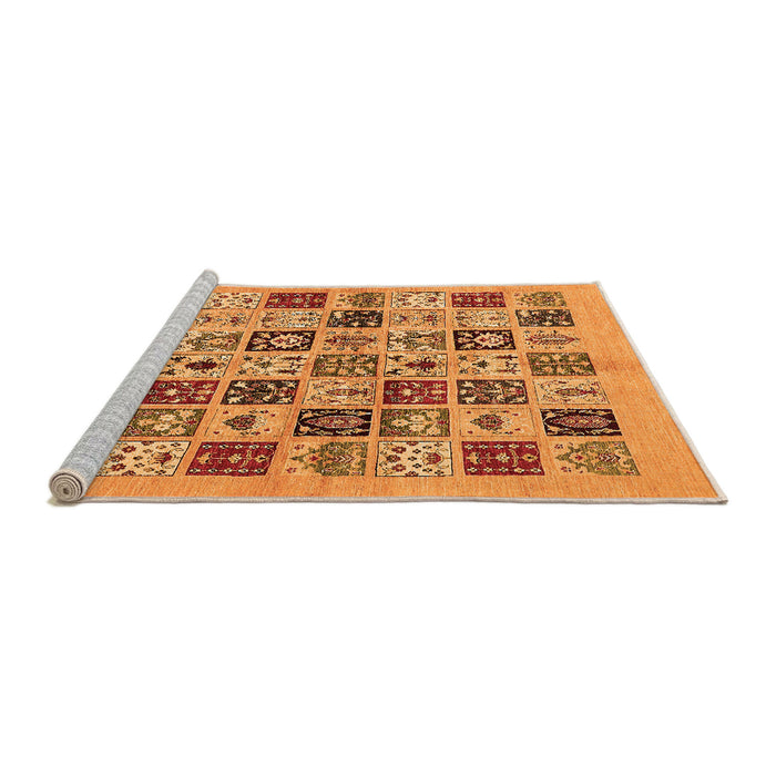 Sideview of Machine Washable Oriental Orange Modern Area Rugs, wshabs644org