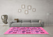 Machine Washable Oriental Pink Modern Rug in a Living Room, wshabs644pnk