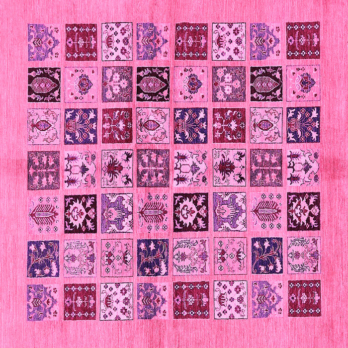 Square Oriental Pink Modern Rug, abs644pnk