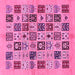 Square Oriental Pink Modern Rug, abs644pnk